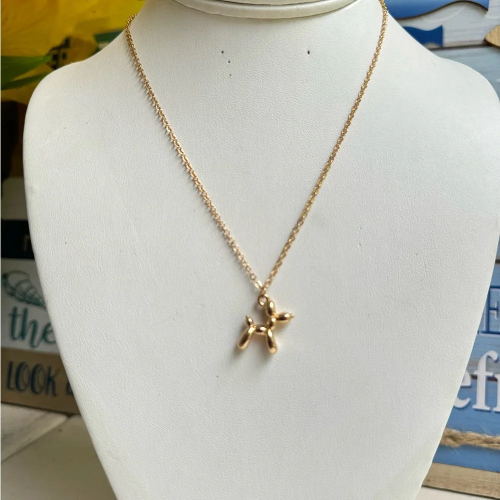 STAINLESS STEEL BALLON DOG NECKLACE